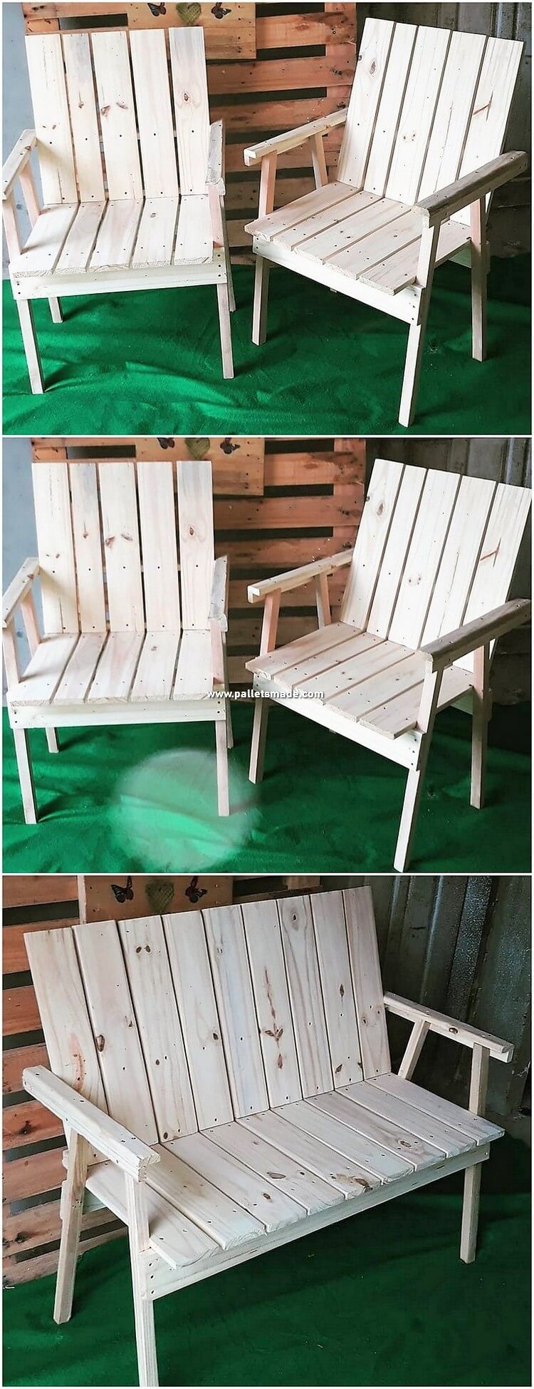 Pallet Chairs and Bench