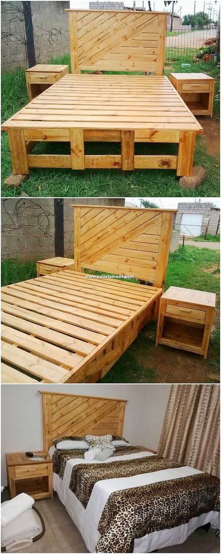 Pallet Bed and Side Tables