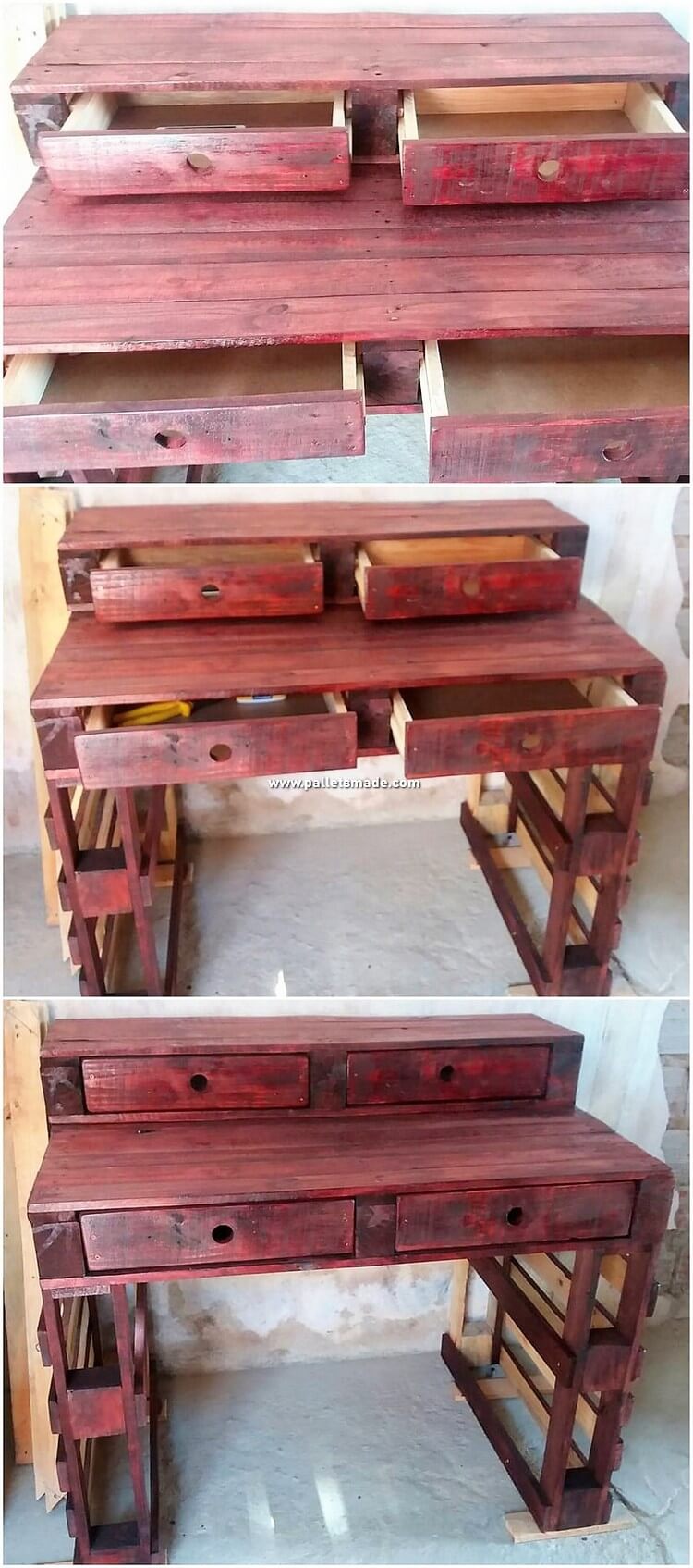 Pallet Desk with Drawers