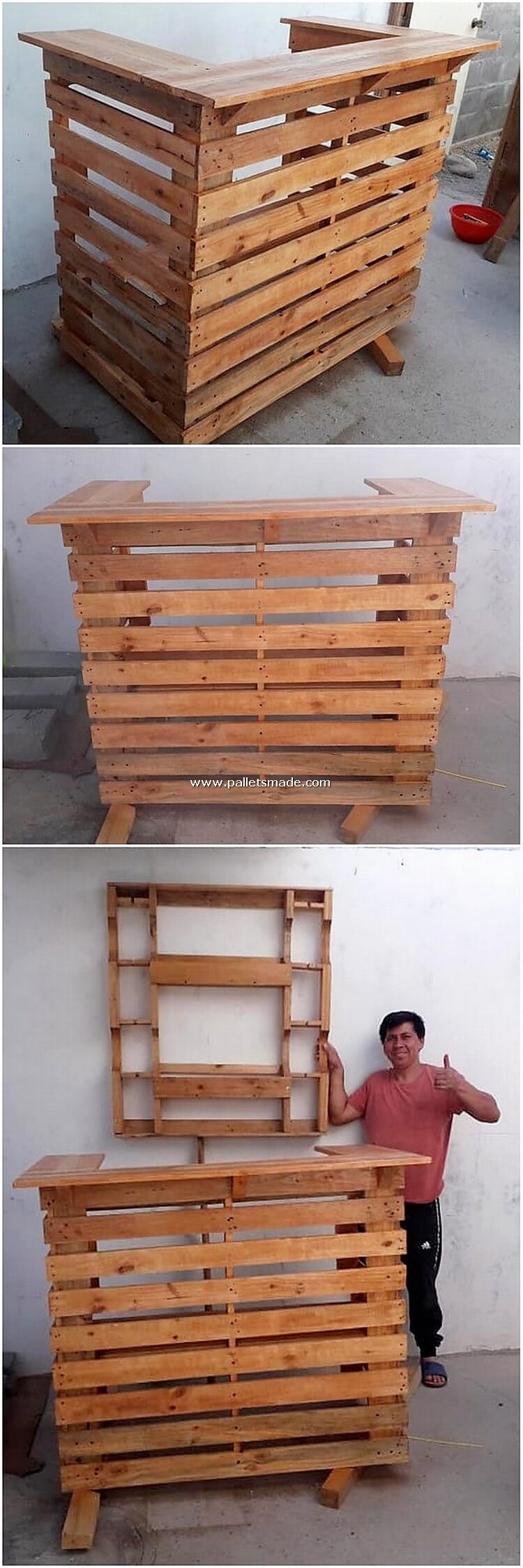 Pallet Counter Table and Wine Rack
